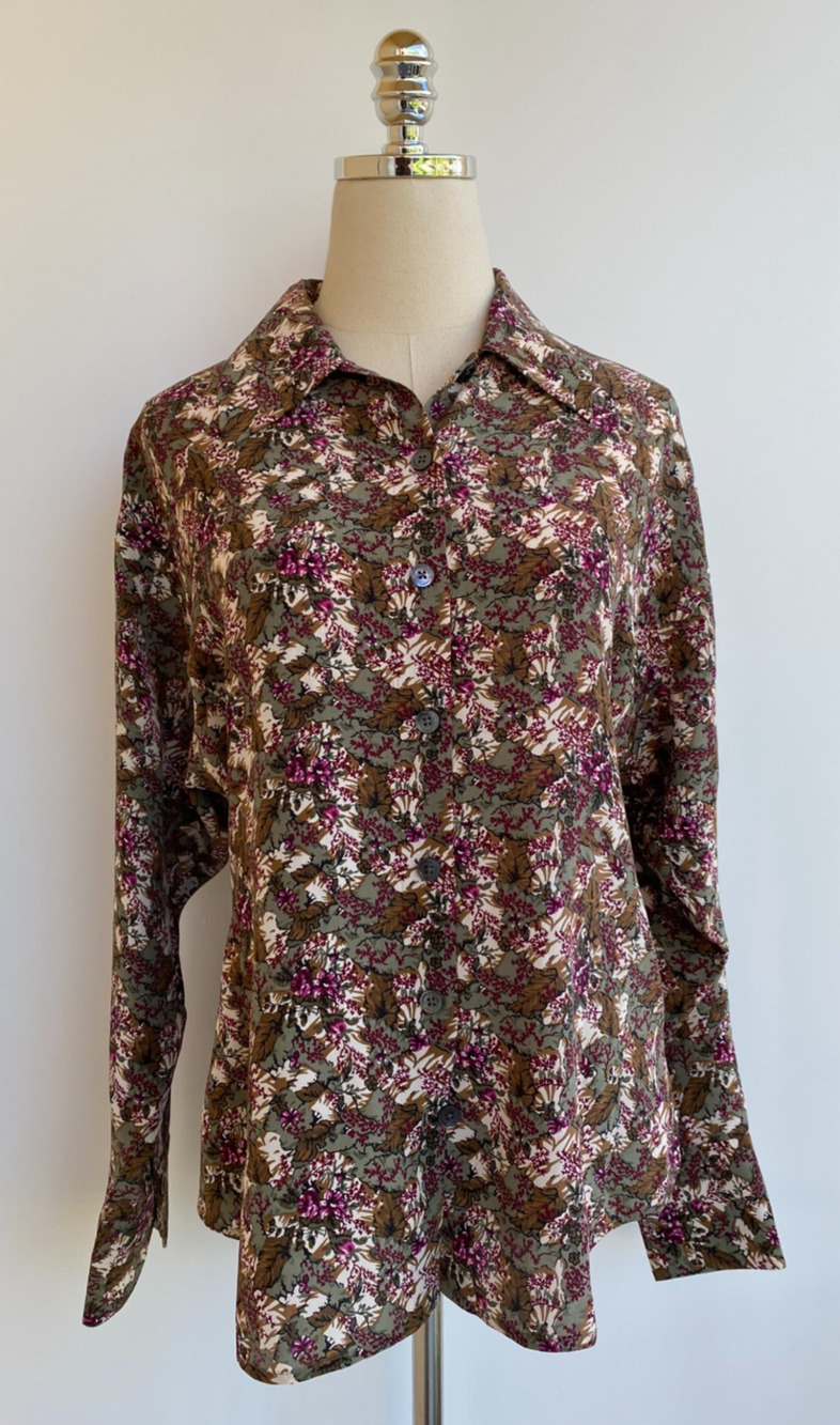 NWT Equipment Femme Womens Floral Silk Shirt size S $325